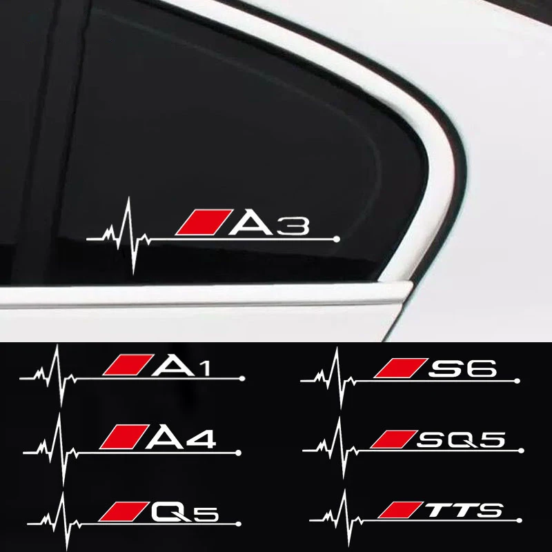 2 шт. наклейки на стекла автомобиля для Audi A3 8P 8V A4 B8 B6 B7 B9 B5 A6 C6 C7 C5 Q5 A5 Q7 A1 A7 A8 Q3 TT 8L Q2 Q8