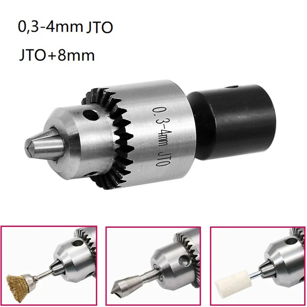 

Mini Electric Drill Chuck 0.3-4mm With 8mm Steel Shaft Mount JT0 Inner Hole Rotary Tools DIY Accessories For Mini Lathe Steel