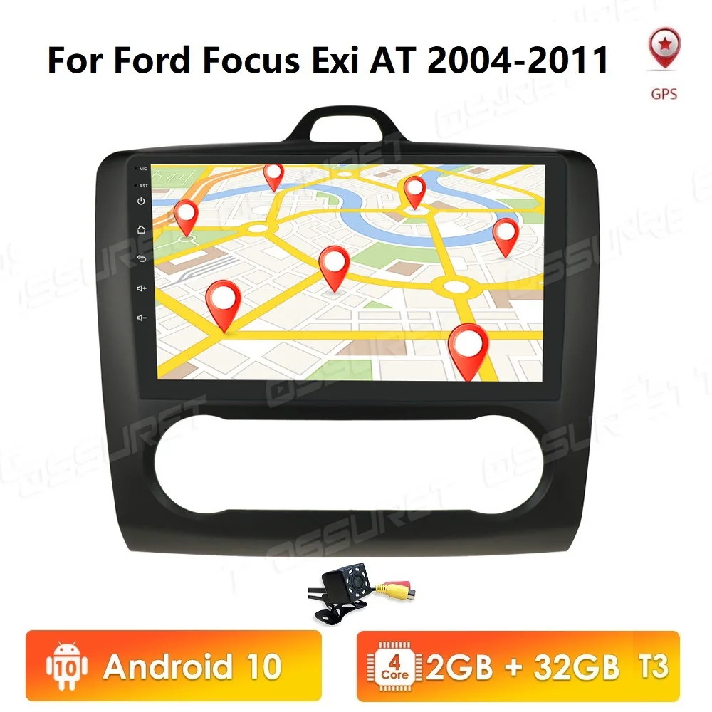 Автомагнитола 2 DIN 9 дюймов Android 10 GPS для Ford Focus Exi AT T3 2004 2005 2006 2011 Гб ОЗУ 32 ПЗУ USB
