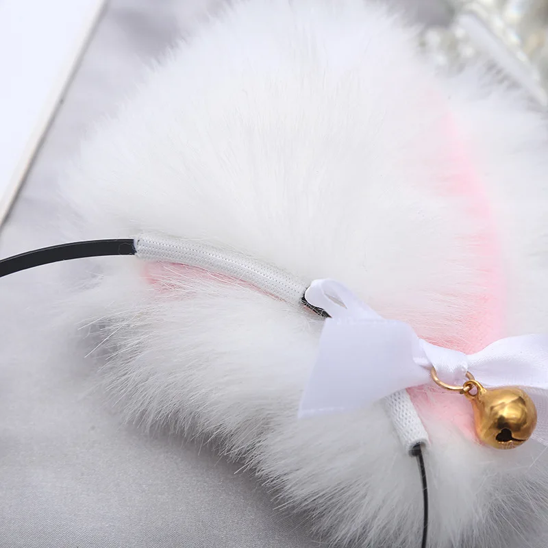 Милые обручи для волос с кошачьими ушками резинки колокольчиком косплея