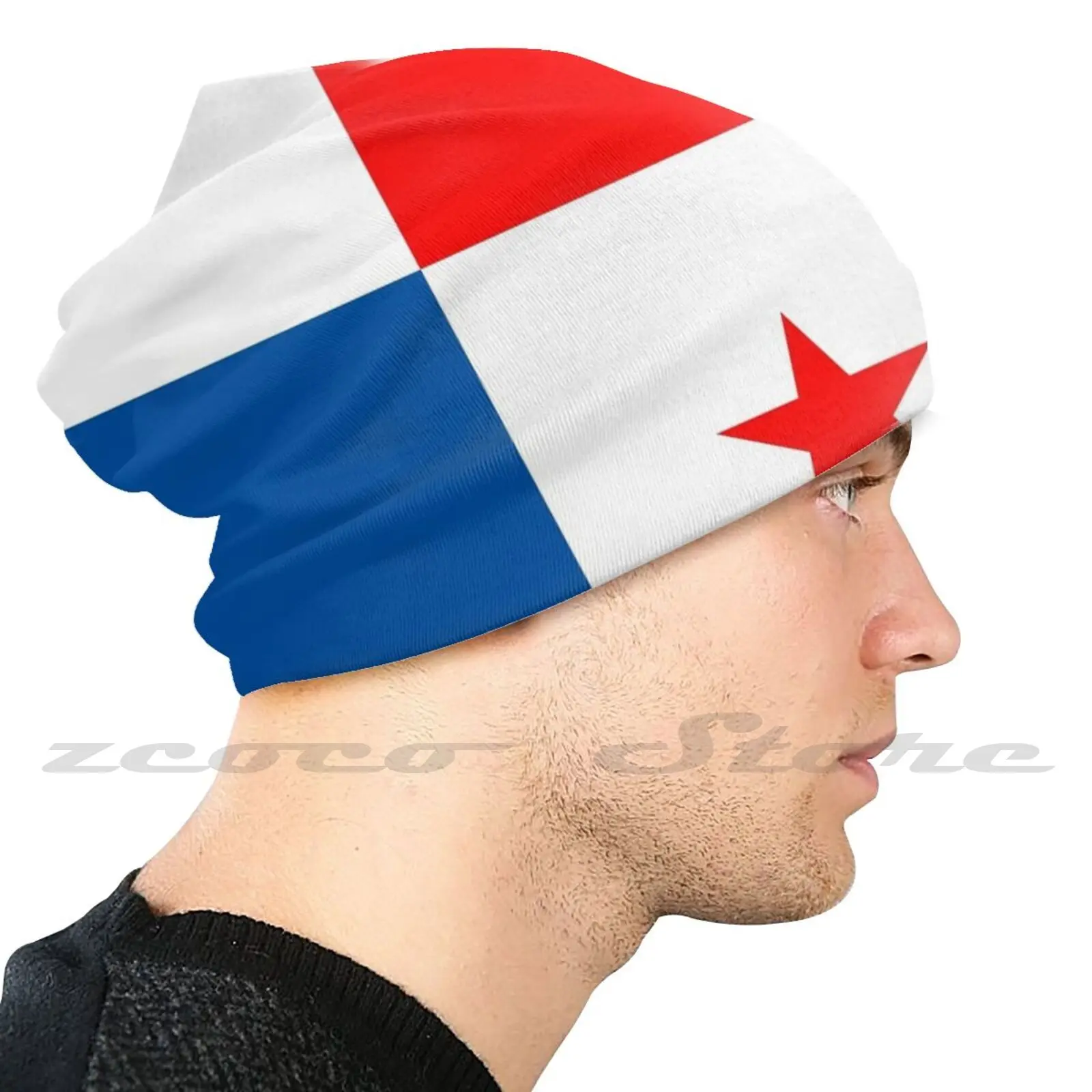 

Panama Flag Diy Pullover Cap Knit Hat Plus Size Keep Warm Elastic Soft Panama Flag Central America Canal Americas Latin