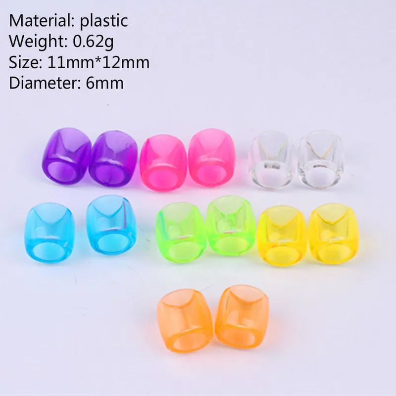 20 шт Пластиковые Красочные прозрачные вязанные крючком Детские косички для