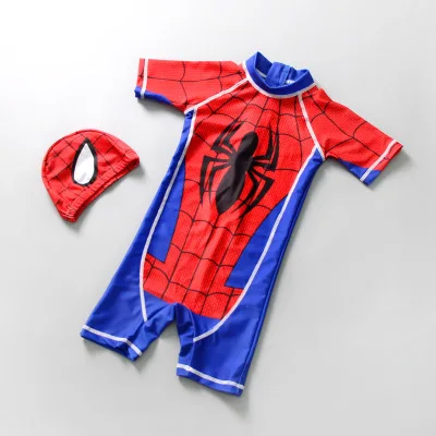 Spider Цельный купальный костюм для маленьких мальчиков детский купальный костюм для серфинга с защитой от ультрафиолета, детская одежда для купания с изображением Железного человека детский купальный костюм для серфинга - Цвет: Spider