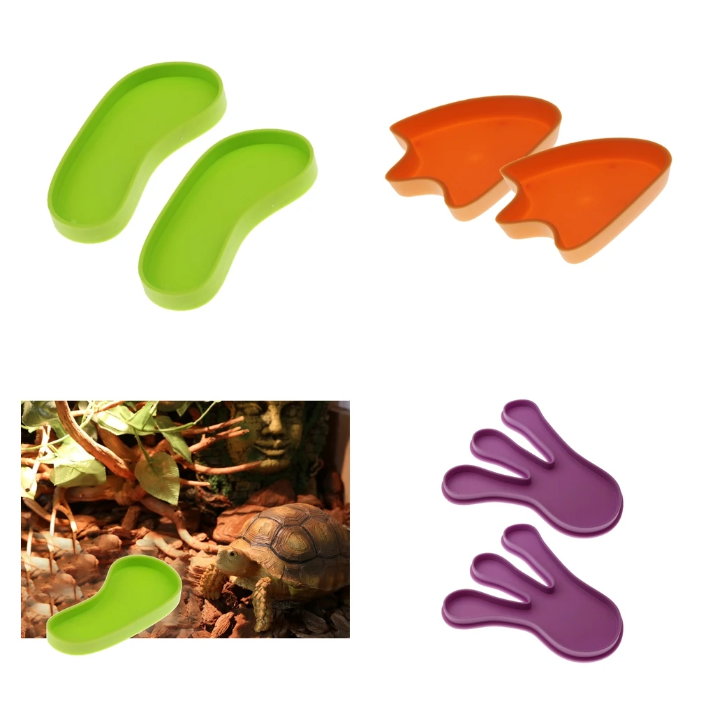 Миска для еды рептичек пластиковая миска 2/5 штук в форме листа с отпечатком лапки