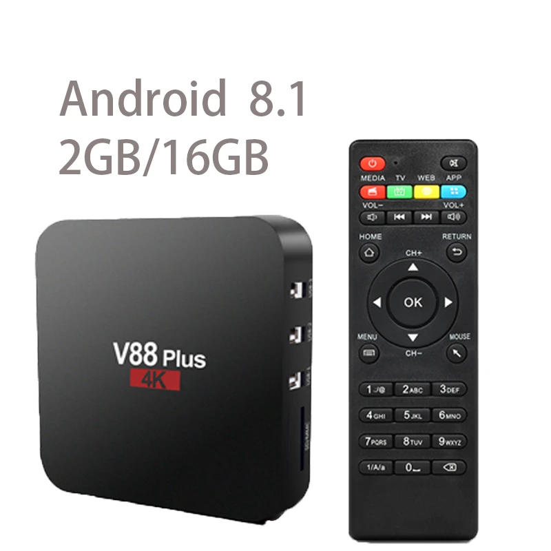 ТВ приставка V88 Plus Android 8,1 ТВ приставка 4K PK X96 мини RK3229 четырехъядерный 2GB16GB WiFi ТВ приставка HD медиаплеер приставка для Android tv