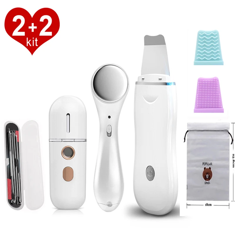 Ультра звуковой очиститель для кожи очищение пор лица глубокое пилинг EMS