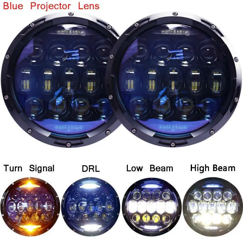 Круглый гало-светодиод 7 дюймов 130 Вт фара ближнего и дальнего света для Jeep Wrangler JK