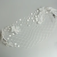 2021 new handmade floral veil small pearls beaded white colour birdcage veil %d1%84%d0%b0%d1%82%d0%b0 %d0%b8 %d1%81%d0%b2%d0%b0%d0%b4%d0%b5%d0%b1%d0%bd%d1%8b%d0%b5 %d0%b2%d1%83%d0%b0%d0%bb%d0%b8 v%c3%a9us de noiva