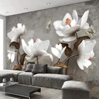 Пользовательские 3D фотообои цветочная роспись Ретро Современная гостиная диван ТВ фон обои домашний Декор стены Papel De Parede