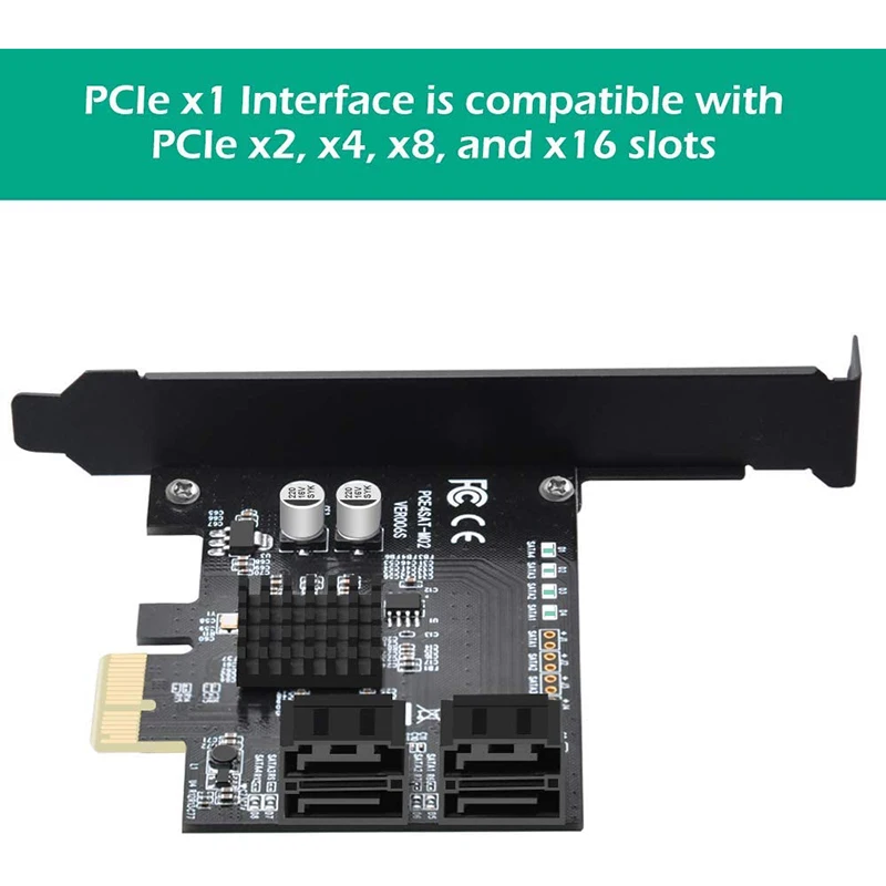 адаптер pcie 20x1 на 4 порта sata карточк