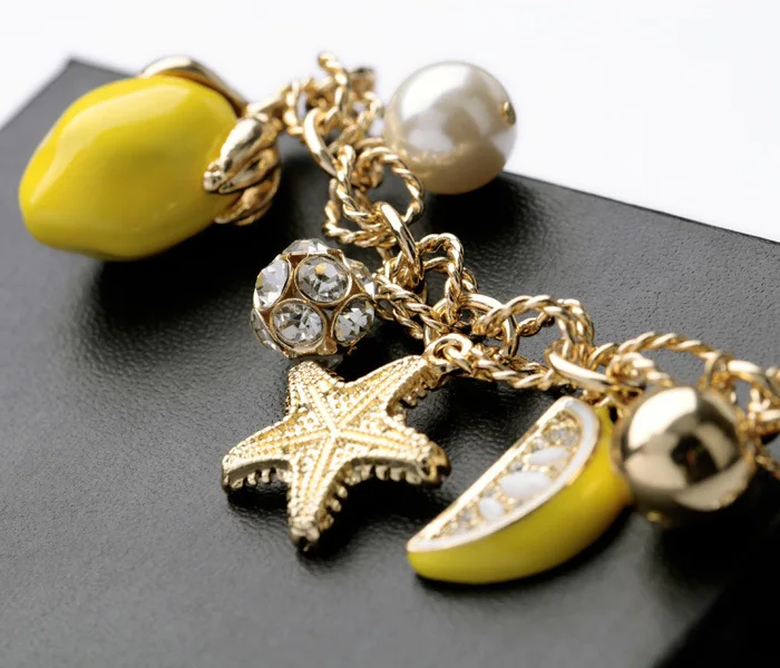 Креативные браслеты со звездами и морскими милые летние пляжные с лимоном