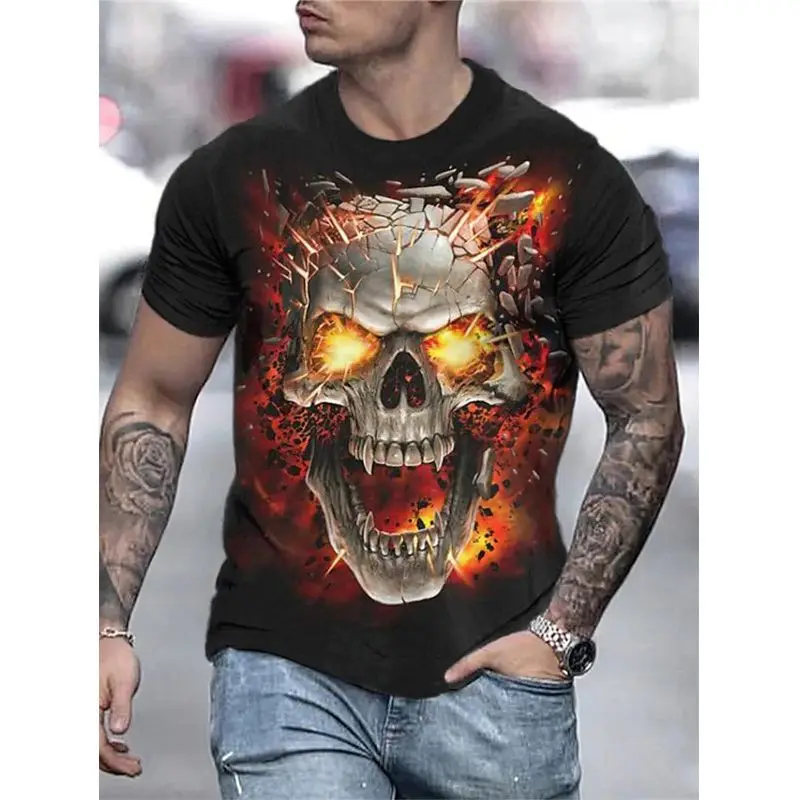 

2022 new style pure cotton retro short-sleeved men's T-shirt fashion Harajuku clothes funny animal print oversized T-shirt