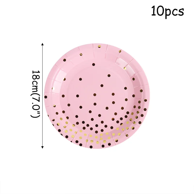 10pcs 7inch plstes MEIDDING первый 1-й декорации дня рождения девочка украшение душевой кабины Oh Baby номер воздушные шары фото плакат дети розовые подарки - Цвет: 10pcs 7inch plstes