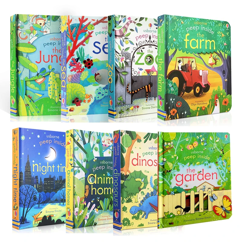 

Usborne английский обучающие книги с картинками пип в джунглях для детей детские книги для изучения английского языка