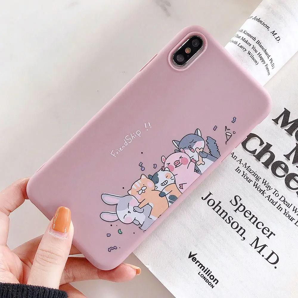 KISSCASE Cute Soft Cats Case For iPhone 7Plus 6 6s 7 8 X XR XS MAX TPU 6Plus Back Cover Plus Coque |