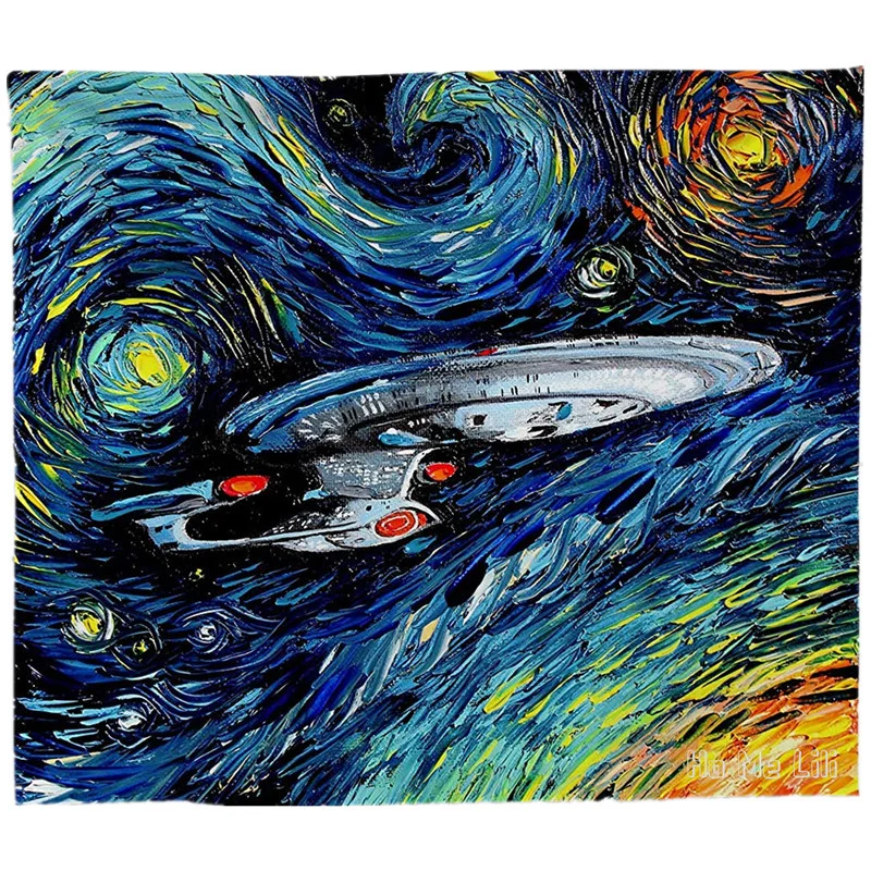 Tapiz de Lili de Star By Ho Me, pintura abstracta de colores brillantes, decoraci&oacute;n de viaje para dormitorio y sala de estar, Galaxia espacial-0