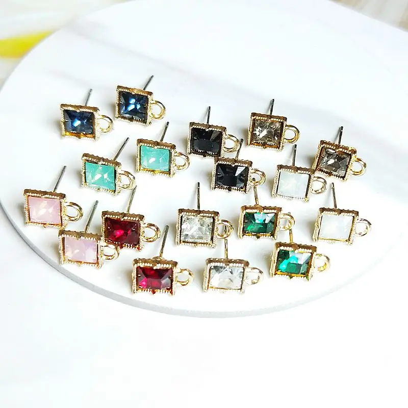Темпераментные японские простые чистые квадратные циркониевые ювелирные