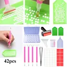 Инструмент для алмазной живописи 5D, угловой наконечник, бурильная ручка, инструменты для бриллиантов 42 шт., пластиковые аксессуары для алмазной вышивки