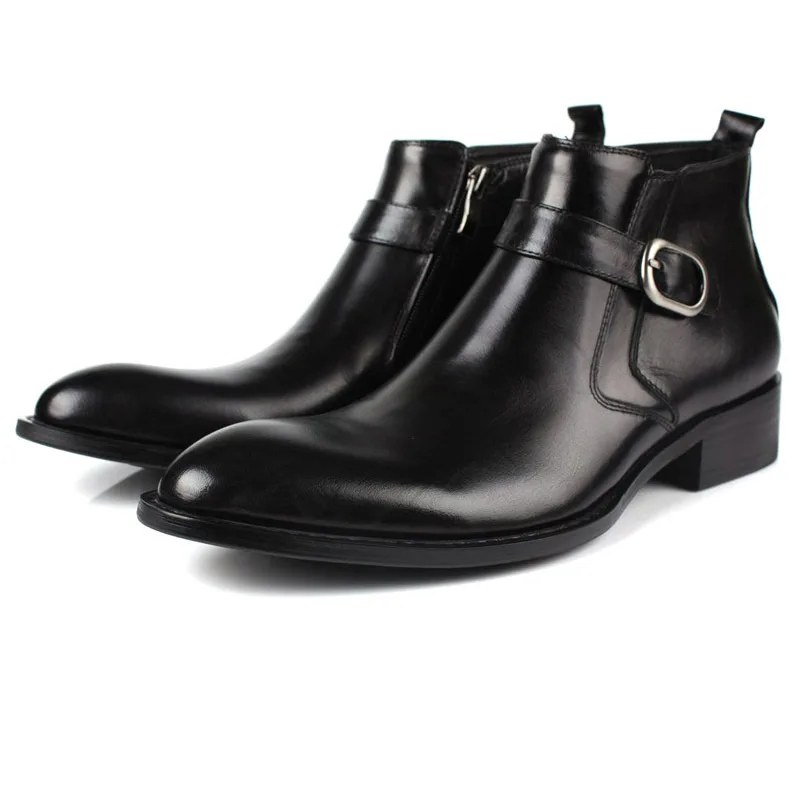Мужские ботильоны модные черные/коричневые ботинки челси Классические ручной