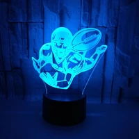 playing rugby shape led 3d table desk lamp 7 color changing baby sleep lighting bedroom decoor nightlight gift for sports fans