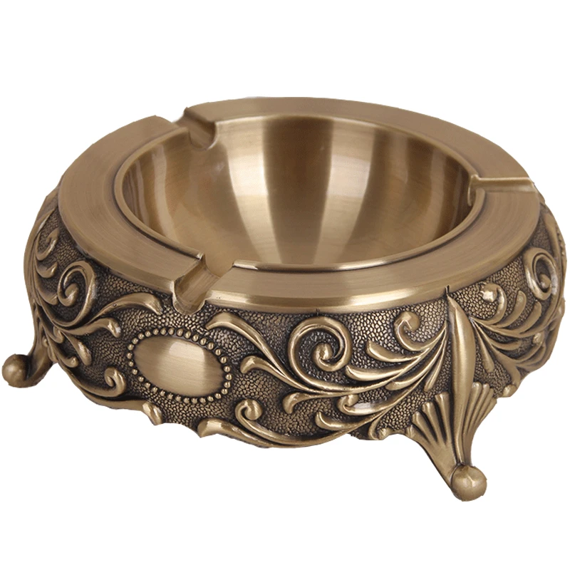 

zq Bronze Classic Retro Large Bronze Ashtray Copper Ashtray