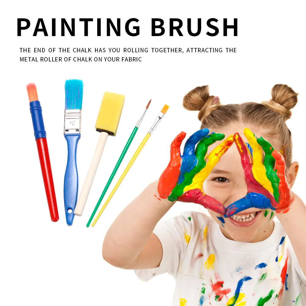 

5pcs Color Board Brush Set Watercolor Acrylic Gouache Oil Painting Brush Graffiti Tool Plastic Sponge Brush Tool Art Supplies