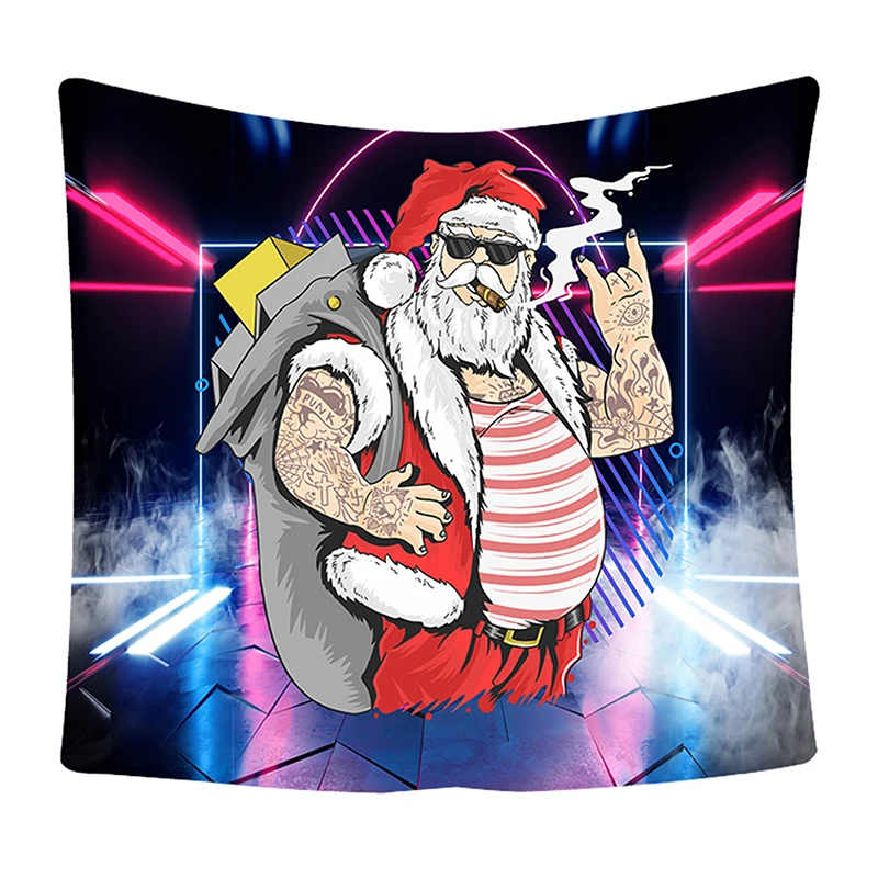 1 шт. Забавный Рождественский гобелен крутой DJ Дед Мороз настенный для
