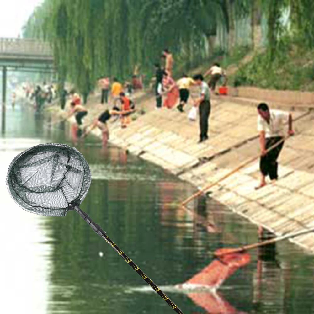 

170cm Foldable Retractable Long Handle Fishing Net Outdoor Pond Saltwater Catching Tools