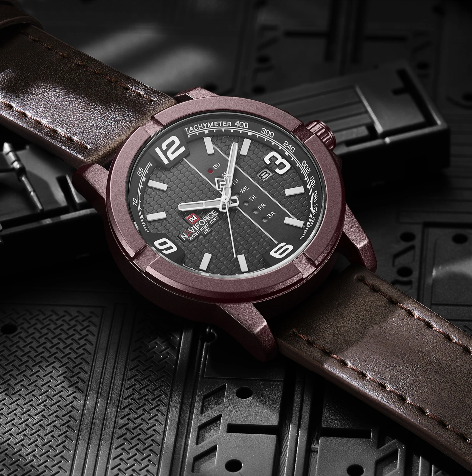 Часы наручные NAVIFORCE Мужские кварцевые брендовые Роскошные водонепроницаемые в