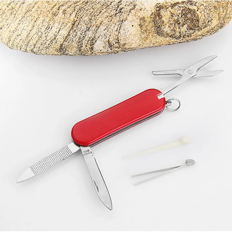 High Quality Stainless Steel Multifunctional Color Outdoor Folding Knife Scissors File Tweezers Fruit | Инструменты