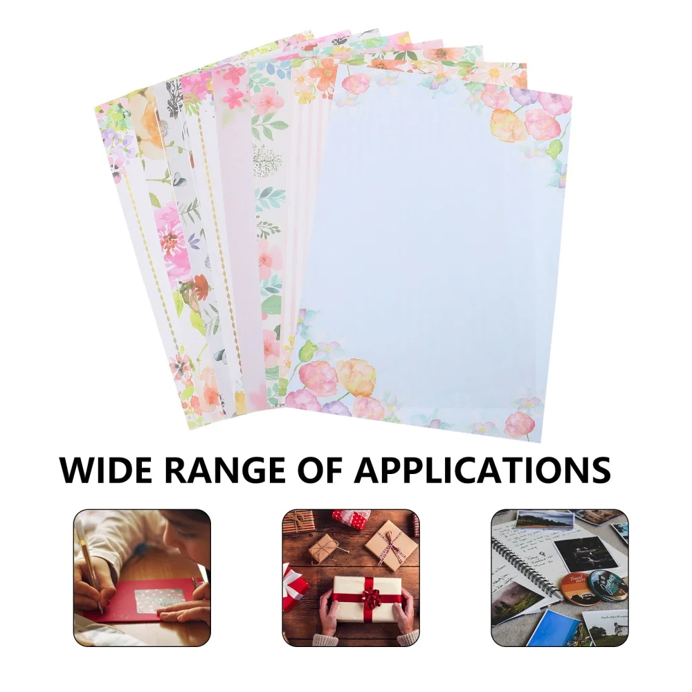 

40pcs Printed Letter Paper Retro Writing Paper Note Paper Smooth A4 Paper