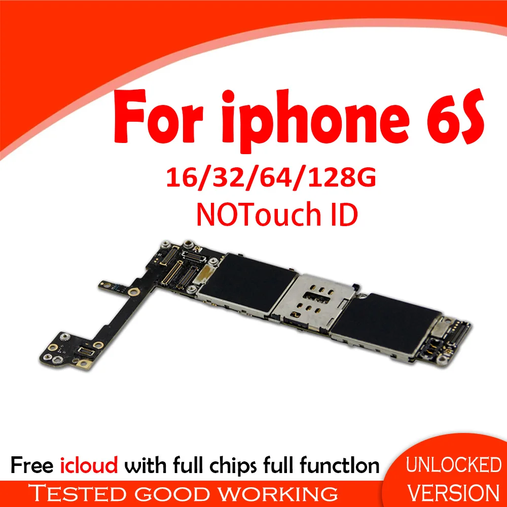 Полностью разблокированная материнская плата для iphone 6 S без Touch ID оригинальная с