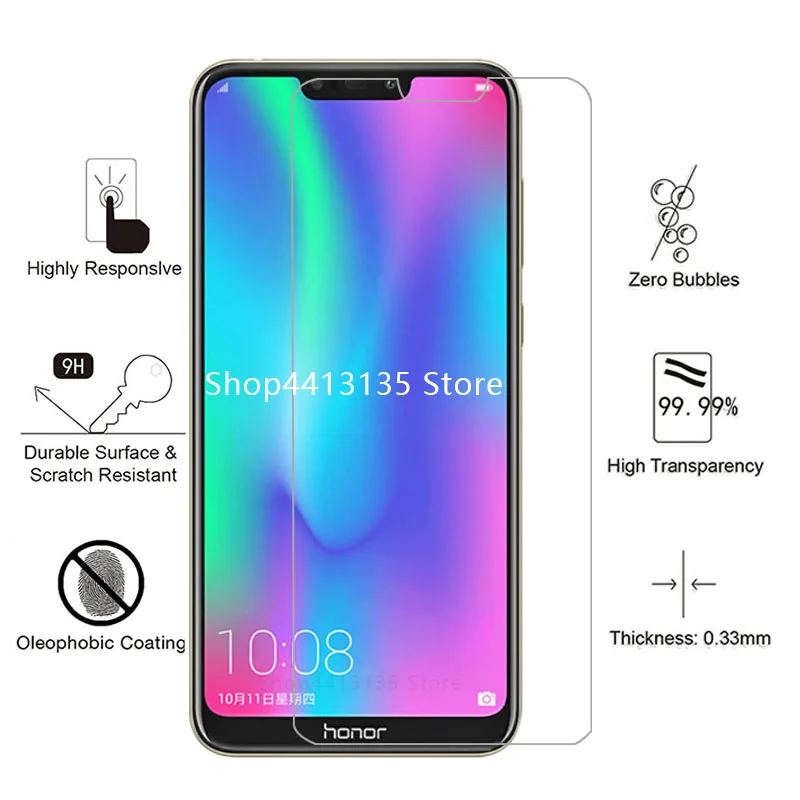 Honor 8c стекло на чехол для huawei Honer Hono 8 C полное покрытие из закаленного стекла