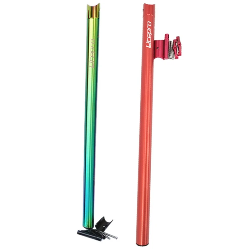 

Litepro 2 Pcs Folding Bike Seat Post 31.8mm 580mm Aluminum Alloy Bike Seatpost Bicycle Seat Tube, Red & Colorful