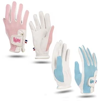 golf gloves kid a pair indonesian lambskin breathable velcro straps palm patch protection breathable fingertips velcro straps