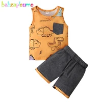 2piece summer toddler boys outfits cartoon cute sleeveless cotton vestshorts children clothes baby boutique clothing set bc2137