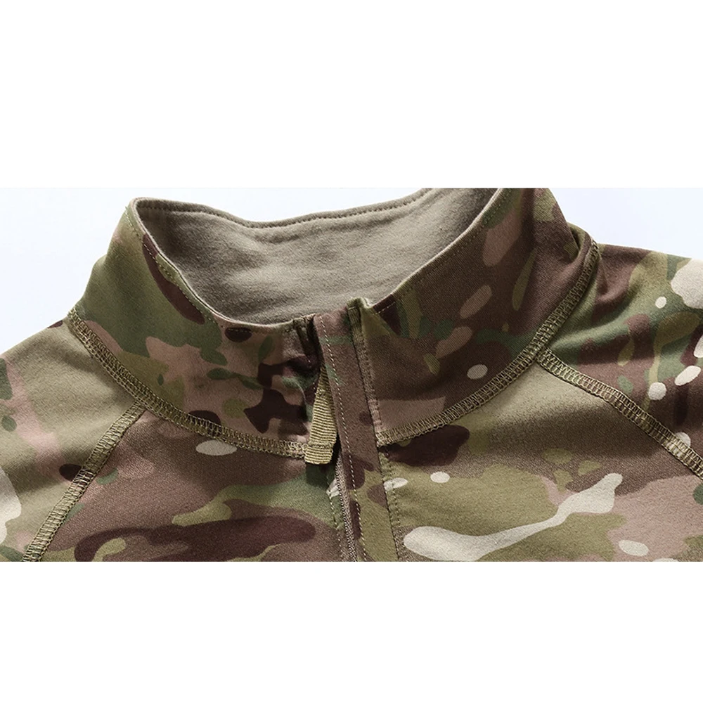 Мужская камуфляжная футболка с длинным рукавом рип-стоп Мультикам пейнтболу