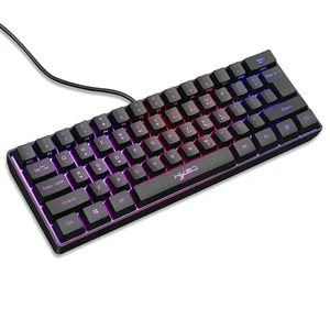 new v700 61 key mechanical keyboard usb wired rgb backlit axis gaming mechanical keyboard gateron optical switches for desktop free global shipping