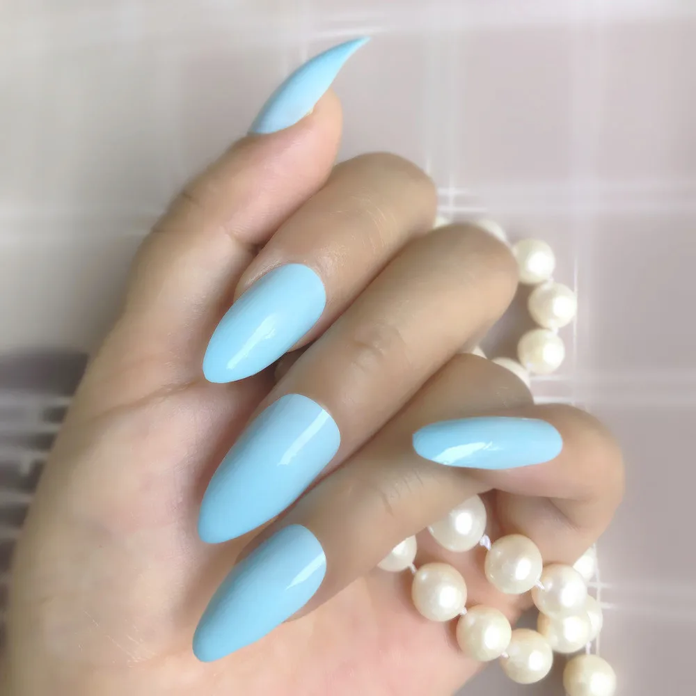 Sky blue 14 14 цветов опционально конфеты блестки шпилька искусственный пресс поддельные ногти на искусственное поддельное художественное оформление ногтей наконечник инструмент - Цвет: Sky blue 14