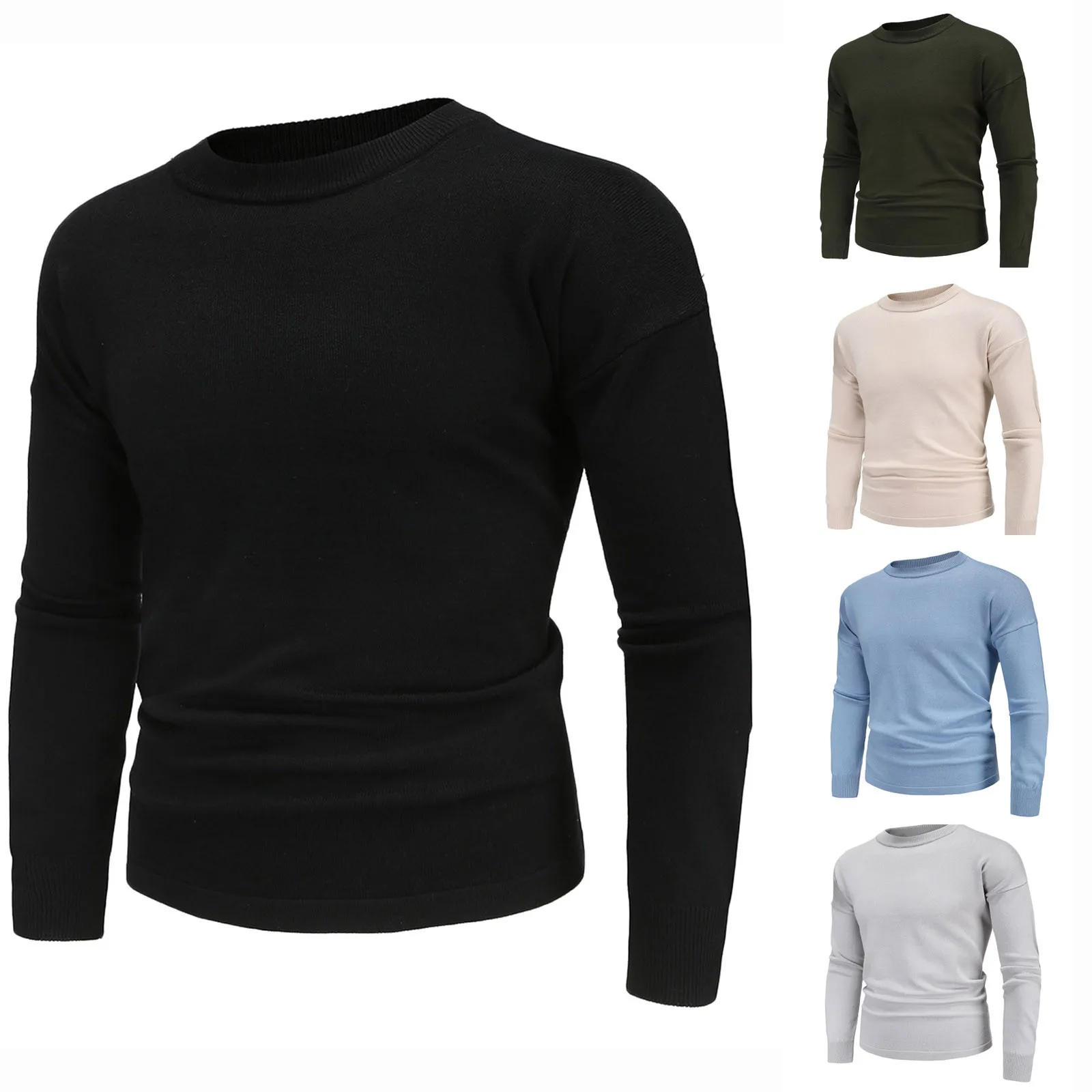 

Sweater Fashion Patch Edition Shoulder Sleeve Regular Pullover Top Blouse Autumn And Winter Warm Men's Pullovers 2021