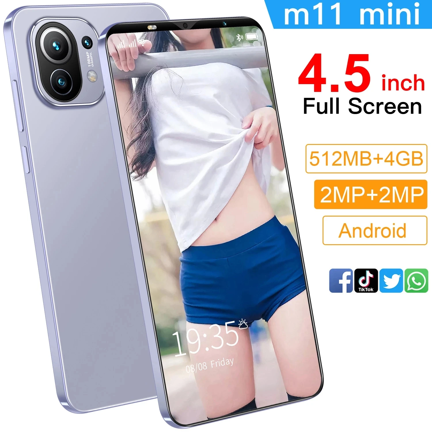 

4.5 Inch HD Full Screen Smart Phone 2GB RAM 32GB ROM Global Version M11 Mini Smartphone Android Unlocked DuaL Sim Mobile Phone