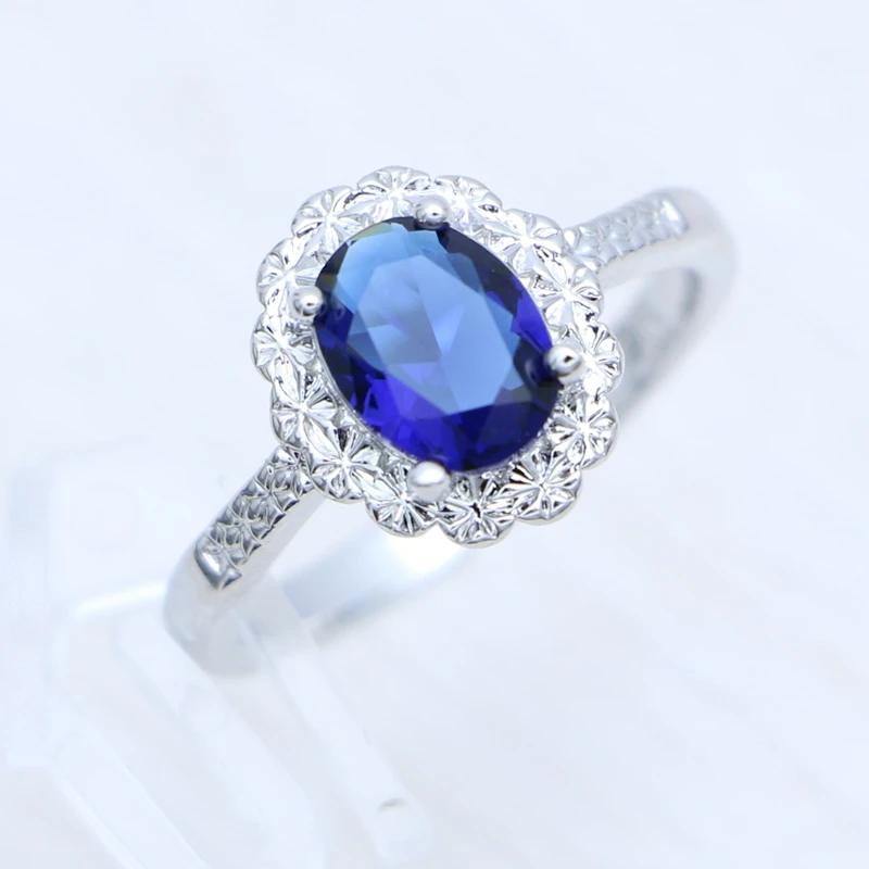 925 Серебряный набор украшений для женщин вечерние ювелирные изделия Голубой