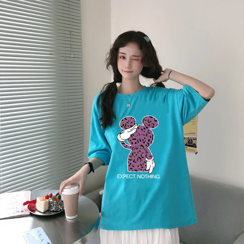 Белые футболки модная футболка с леопардовым принтом в стиле Харадзюку кавайная