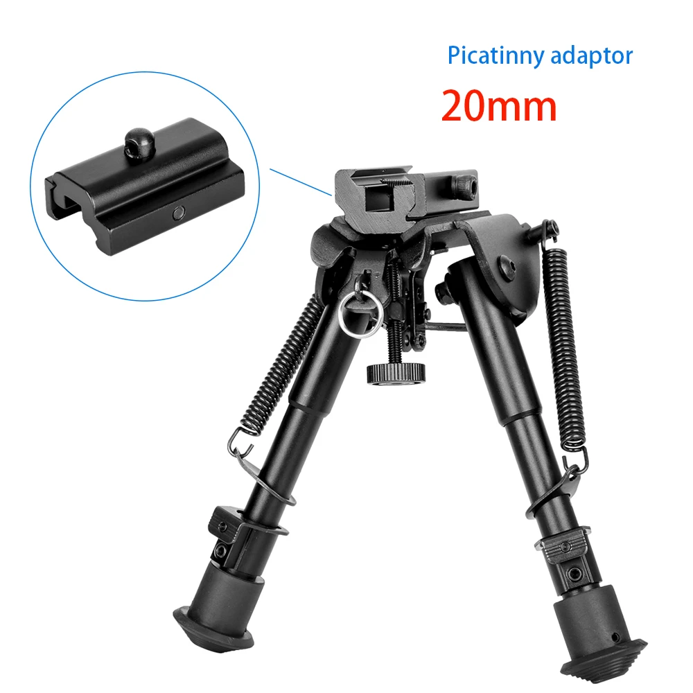 

Rifle Bipod 6-9 Inches Adjustable Foldable Legs Spring Return with Picatinny Adapter (Hardened Steel and Aluminum)