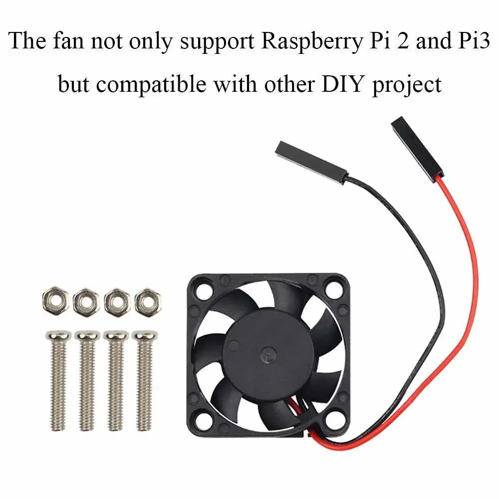 Aokin Raspberry Pi Fan DC 5V/3.3V Brushless Cooling with Screws For 3 B+ 3B 2B Accessories | Компьютеры и офис