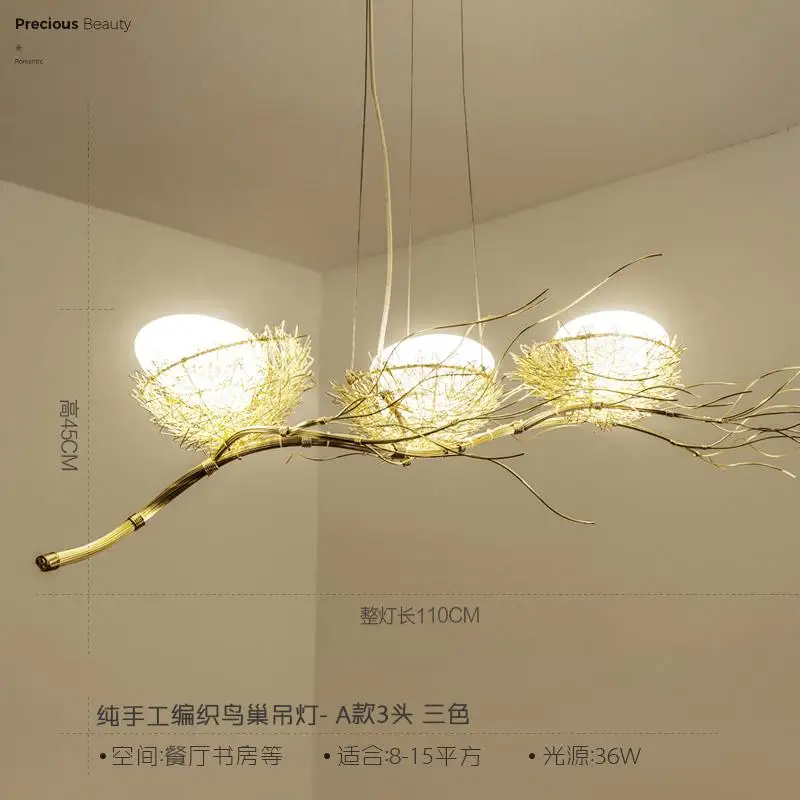 Современное освещение люстры для Золотого птичьего гнезда столовой Lustre de cristal люстры подвесные потолочные светильники - Цвет абажура: Model A
