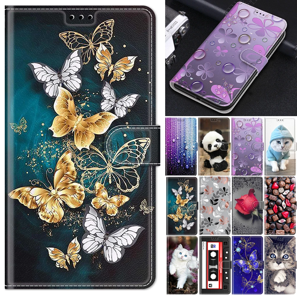 

for Funda OPPO A15S A52 A92 A72 A53S A32 Case Cartoon Cat Panda Wallet Flip Phone Cover for OPPO A15 A53 4G Leather Case Capa