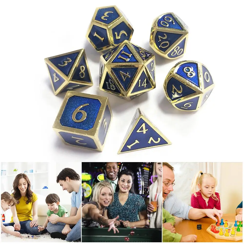 Outlet новый шрифт для подземелий и драконов 7 шт./компл. инновационный RPG Dice D &amp Metal Set