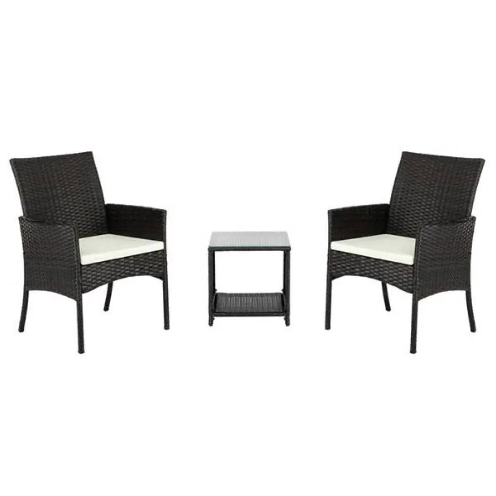 

Patio Furniture HH-Outdoor 3pcs 2 Single Seat 1 Tea Table Combination Sofa Brown Gradient