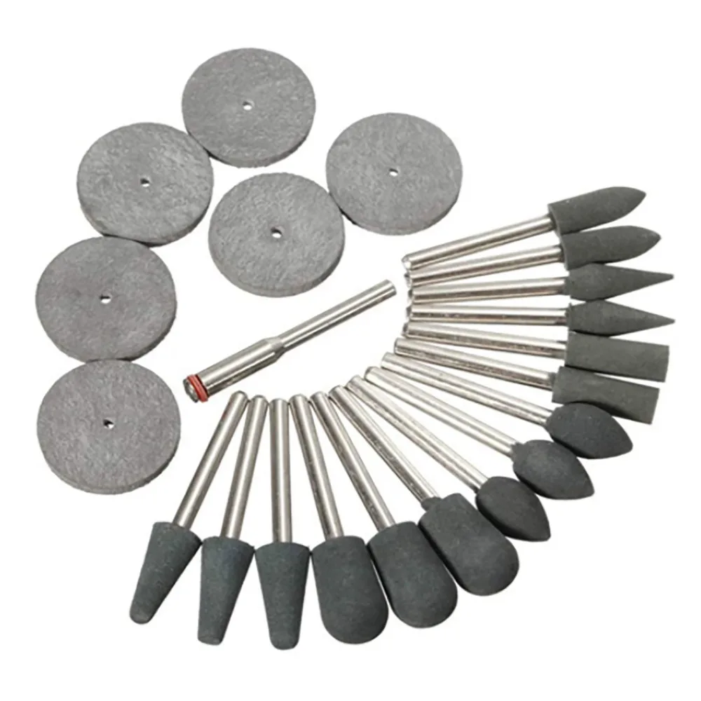 

Grinding Head Disc Kit Polishing Tips 3.1mm 22PCS Rubber Grinder Crane For Rotary Tool